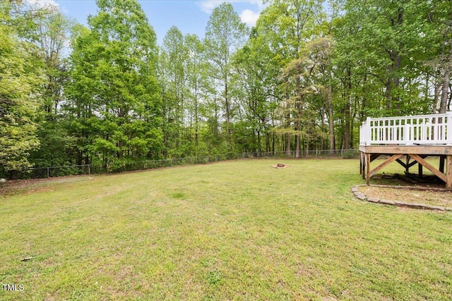 410 W Tenth St, Siler City, NC 27344 - fenced backyard with a wooden deck