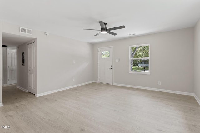 768 Lunar Dr, Raleigh, NC 27610 - spare room with a ceiling fan and light wood-type flooring