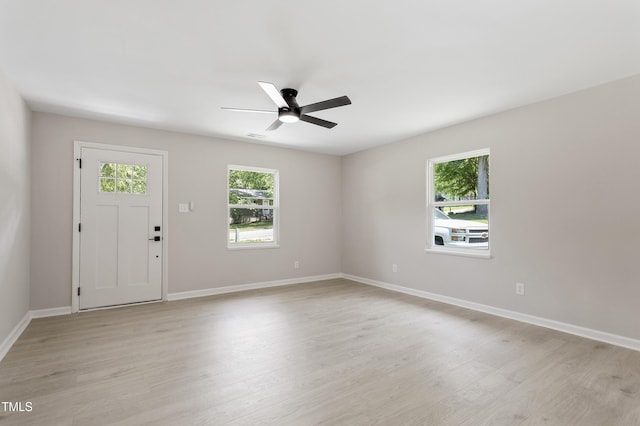 768 Lunar Dr, Raleigh, NC 27610 - entrance foyer featuring light wood-type flooring and a ceiling fan