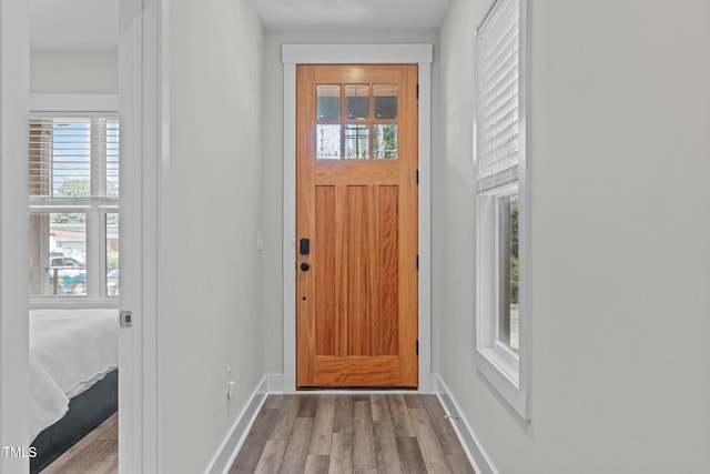 409 S Tunstall Ave, Apex, NC 27502 - doorway with wood finished floors and baseboards