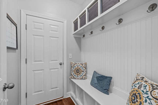 2716 Lake Waccamaw Trl, Apex, NC 27502 - mudroom with dark wood-type flooring