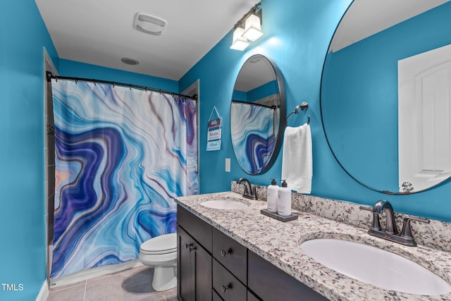 2716 Lake Waccamaw Trl, Apex, NC 27502 - bathroom featuring double vanity and tile patterned flooring