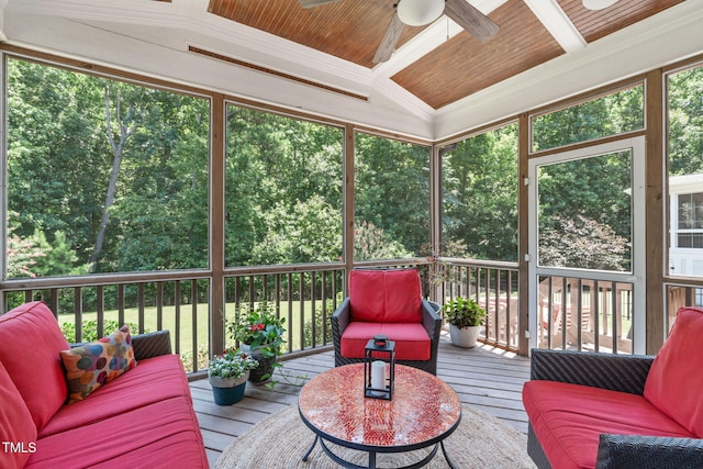 2716 Lake Waccamaw Trl, Apex, NC 27502 - sunroom featuring ceiling fan and coffered ceiling