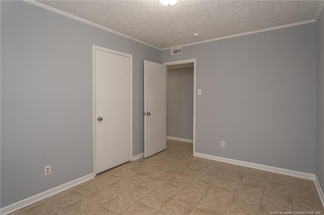 2408 Crabtree Ct, Fayetteville, NC 28304 - spare room with a textured ceiling and ornamental molding