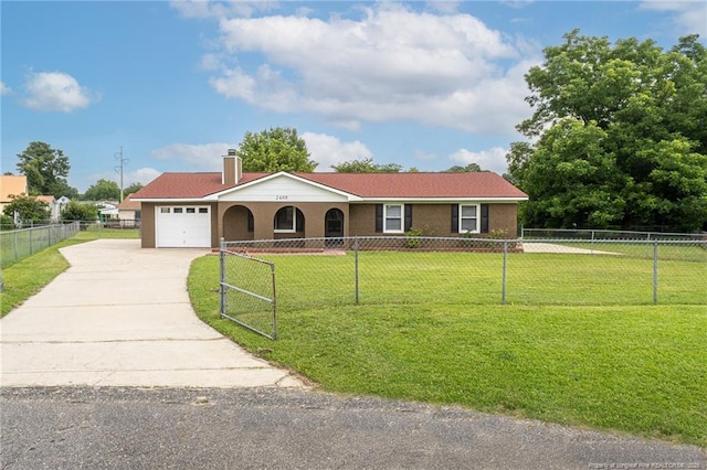 2408 Crabtree Ct, Fayetteville, NC 28304 - ranch-style house featuring concrete driveway and an attached garage
