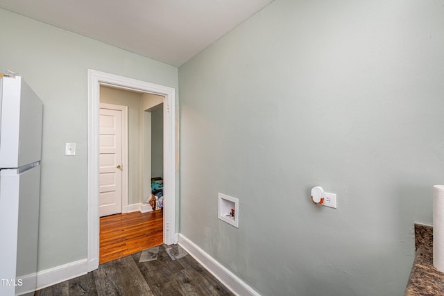 806 Eva St, Durham, NC 27701 - laundry area featuring washer hookup and dark wood finished floors