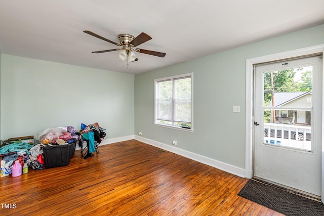 806 Eva St, Durham, NC 27701 - entrance foyer featuring plenty of natural light, hardwood / wood-style floors, and a ceiling fan