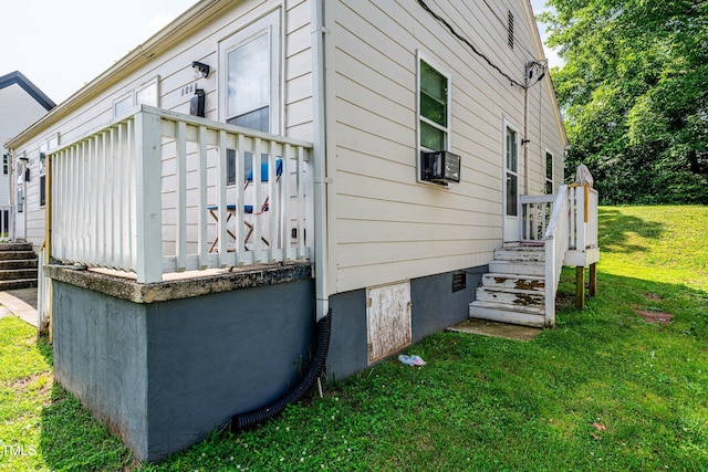806 Eva St, Durham, NC 27701 - view of side of property featuring a lawn and crawl space