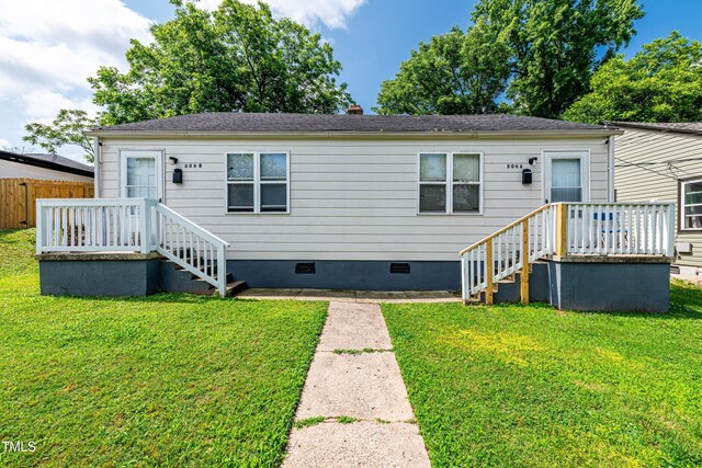 806 Eva St, Durham, NC 27701 - rear view of house featuring crawl space