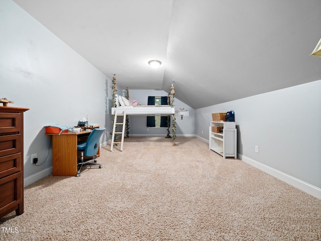218 Inwood Forest Dr, Raleigh, NC 27603 - carpeted home office with vaulted ceiling and baseboards