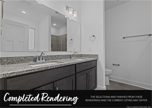 1006 E Prospect Ave, Raeford, NC 28376 - bathroom featuring double vanity and a shower