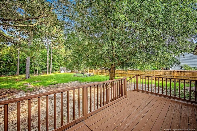 337 Buckeye Dr, Raeford, NC 28376 - deck featuring a fenced backyard