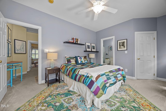 717 Mcclure Dr, Raleigh, NC 27603 - carpeted bedroom featuring connected bathroom and a ceiling fan