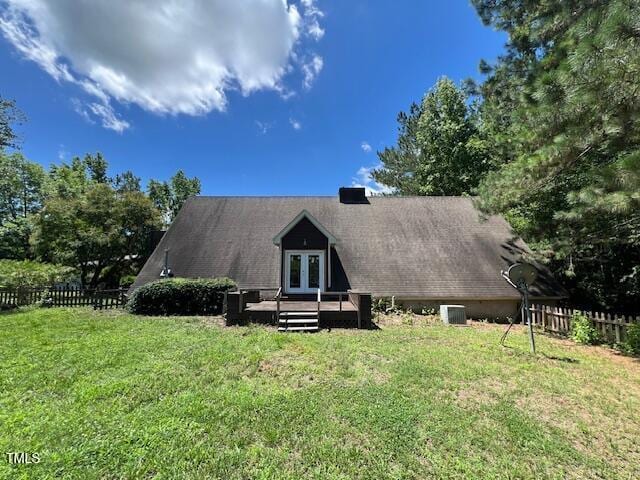 162 Black Horse Ln, Kittrell, NC 27544 - back of house with french doors