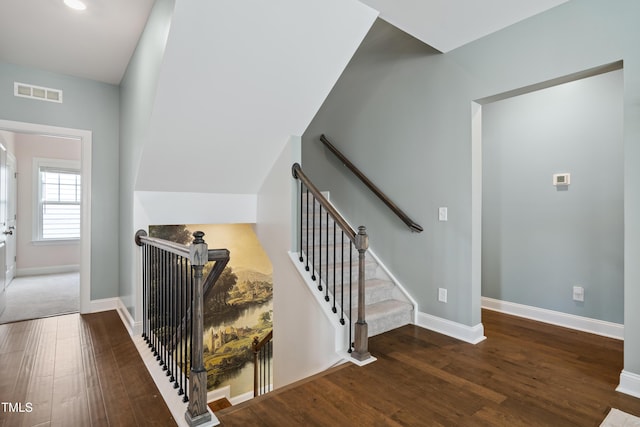 2013 Latham Oaks Ave, Wake Forest, NC 27587 - stairway with wood finished floors and recessed lighting