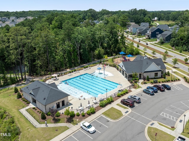 2013 Latham Oaks Ave, Wake Forest, NC 27587 - aerial view of a pool