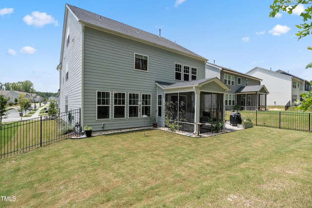 2013 Latham Oaks Ave, Wake Forest, NC 27587 - back of property with a sunroom and a fenced backyard