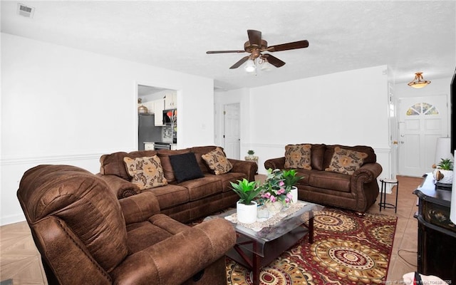 2140 Fargo Dr, Fayetteville, NC 28306 - living room featuring ceiling fan