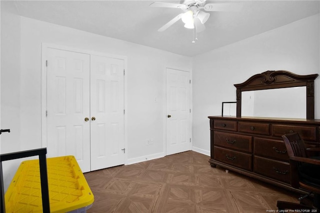 2140 Fargo Dr, Fayetteville, NC 28306 - bedroom with a closet and a ceiling fan