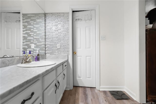 2140 Fargo Dr, Fayetteville, NC 28306 - bathroom featuring vanity and wood finished floors