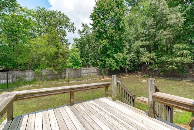 1408 Old Ivey Rd, Apex, NC 27523 - wooden deck with a fenced backyard