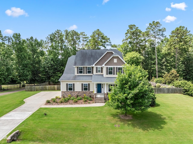 400 Swann Trl, Clayton, NC 27527 - craftsman-style house with stone siding, concrete driveway, and a porch
