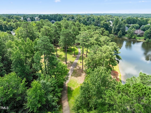 400 Swann Trl, Clayton, NC 27527 - drone / aerial view of a large body of water and a heavily wooded area