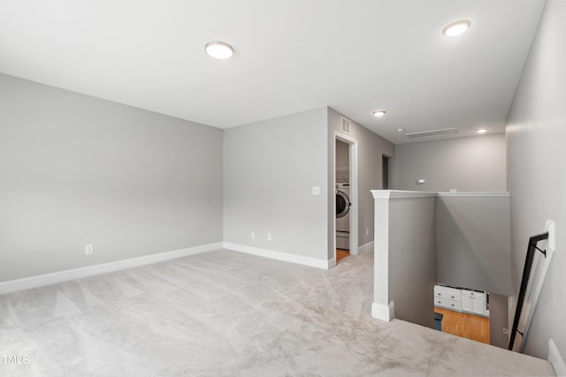 400 Swann Trl, Clayton, NC 27527 - empty room with carpet, recessed lighting, and washer / clothes dryer