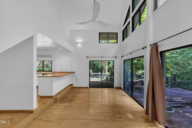 8510 Dunlee Falls Rd, Raleigh, NC 27613 - corridor featuring a towering ceiling and light wood-style flooring