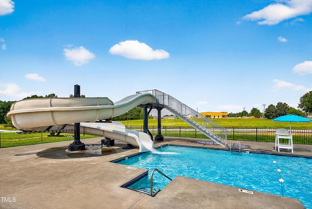 159 Forsyth Pkwy, Clayton, NC 27520 - view of swimming pool with a water slide and a patio