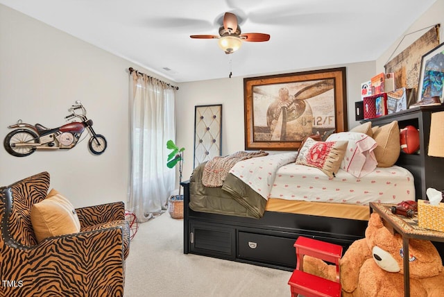 1806 Pattersons Mill Rd, Durham, NC 27703 - bedroom with carpet floors and ceiling fan