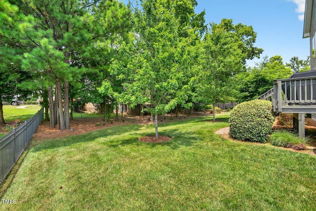 1806 Pattersons Mill Rd, Durham, NC 27703 - view of yard with a deck