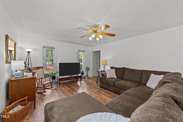 918 Circle Dr, Angier, NC 27501 - living area featuring a ceiling fan and wood finished floors