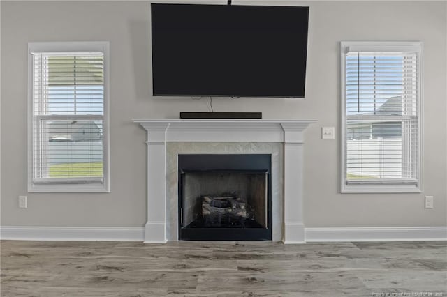 283 Leach Creek Dr, Raeford, NC 28376 - detailed view of wood finished floors and a fireplace