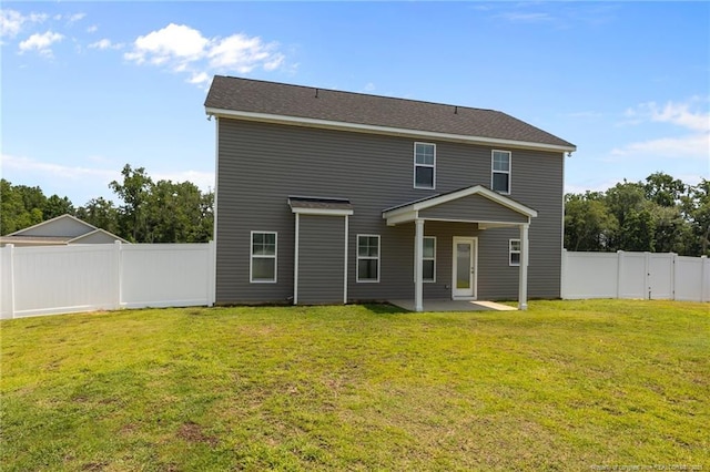 283 Leach Creek Dr, Raeford, NC 28376 - back of house with a patio area and a fenced backyard