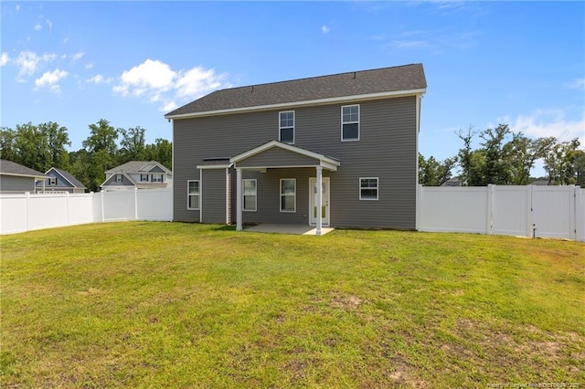 283 Leach Creek Dr, Raeford, NC 28376 - rear view of property with a patio area and a fenced backyard
