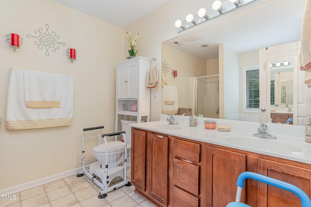 2810 Catamaunt, Durham, NC 27704 - bathroom with a stall shower and double vanity