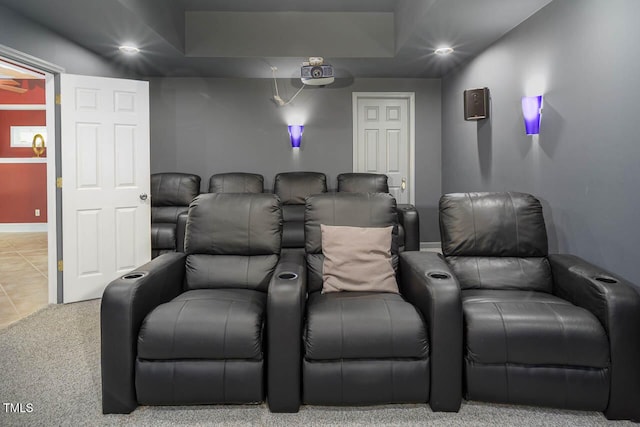 515 Wellingham Dr, Durham, NC 27713 - carpeted cinema room featuring baseboards and tile patterned flooring