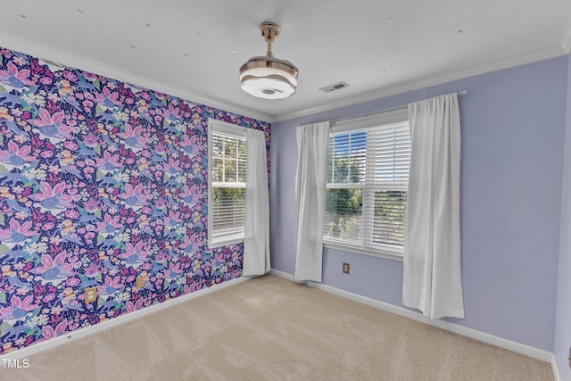 9216 Wooden Rd, Raleigh, NC 27617 - carpeted empty room with crown molding and baseboards