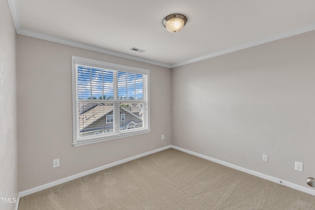 9216 Wooden Rd, Raleigh, NC 27617 - carpeted empty room featuring crown molding