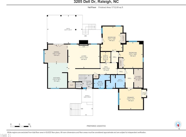 3205 Dell Dr, Raleigh, NC 27609 - view of home floor plan