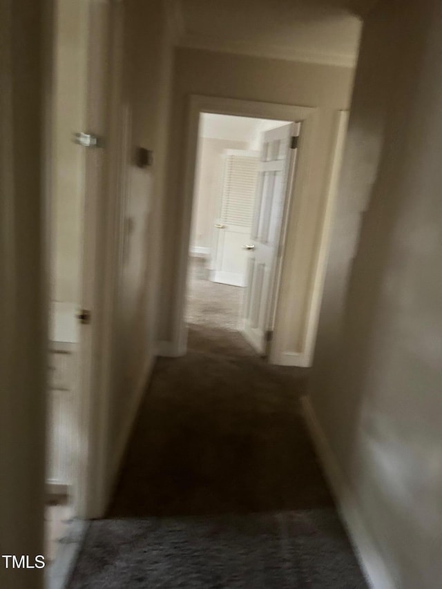 1800 Windsor Rd, Kinston, NC 28504 - hall featuring dark carpet and baseboards