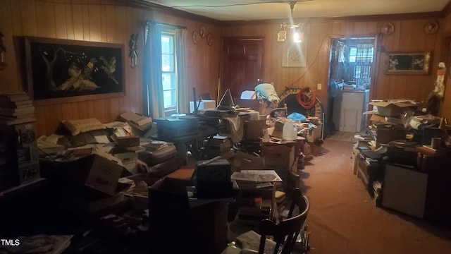 303 Holland Rd, Fuquay Varina, NC 27526 - misc room with wooden walls and carpet