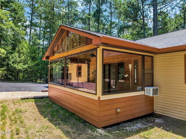 4134 King Charles Rd, Durham, NC 27707 - wooden terrace featuring a wall mounted AC