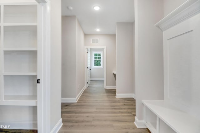 157 Cherrybirch Ln, Zebulon, NC 27597 - mudroom with light wood-style floors and recessed lighting