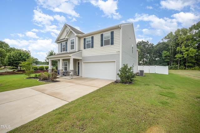23 Walker Grove Ln, Lillington, NC 27546 - view of front of property with an attached garage, concrete driveway, and a porch