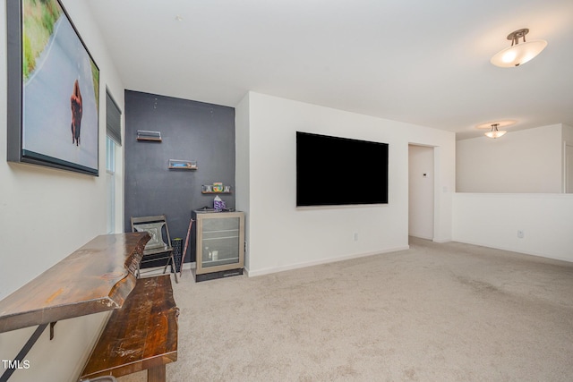 23 Walker Grove Ln, Lillington, NC 27546 - unfurnished living room with carpet and wine cooler