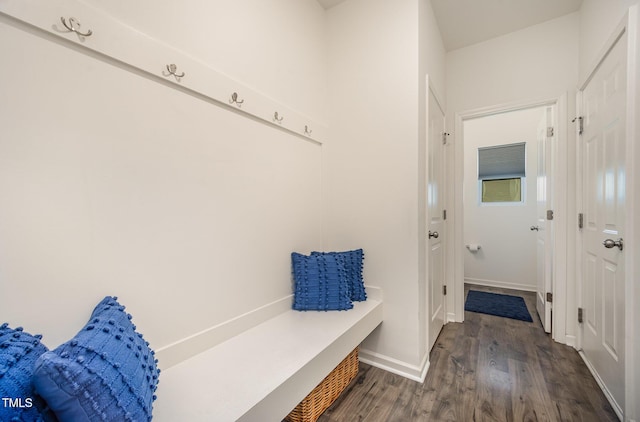 23 Walker Grove Ln, Lillington, NC 27546 - mudroom featuring dark wood-type flooring and baseboards