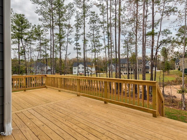 3526 Clifton Park Ct, New Hill, NC 27562 - wooden deck with a residential view