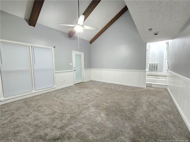 1654 Baysden Ct, Fayetteville, NC 28303 - additional living space with ceiling fan, a wainscoted wall, and carpet floors